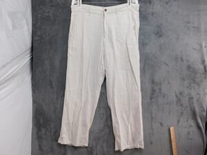 M&S Collection Men's 34x29 Stone Linen Blend Pleated Pants Regular Fit